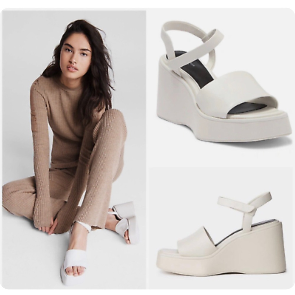 Rag & Bone | NWT | Byron Wedge Sandals in White | Size 39 (US 9)
